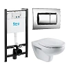 Комплект Roca Victoria Pack 893100000 Унитаз подвесной , инсталляция , кнопка смыва , сиденье Комплект Roca Victoria Pack 893100000 Унитаз подвесной , инсталляция , кнопка смыва , сиденье