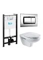 Комплект Roca Victoria Pack 893100000 Унитаз подвесной , инсталляция , кнопка смыва , сиденье Комплект Roca Victoria Pack 893100000 Унитаз подвесной , инсталляция , кнопка смыва , сиденье