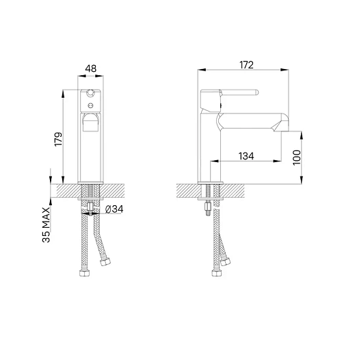 Смеситель для раковины IDDIS Aiger (AIGBL00i01) черный матовый Смеситель для раковины IDDIS Aiger (AIGBL00i01) черный матовый