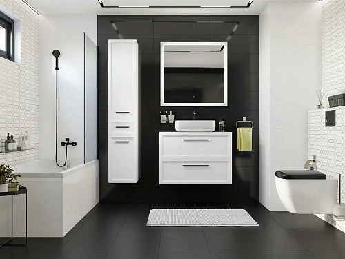 Зеркало STWORKI Эстерсунд 90 белое матовое, с подсветкой, сенсор на зеркале 439829 Зеркало STWORKI Эстерсунд 90 белое матовое, с подсветкой, сенсор на зеркале 439829