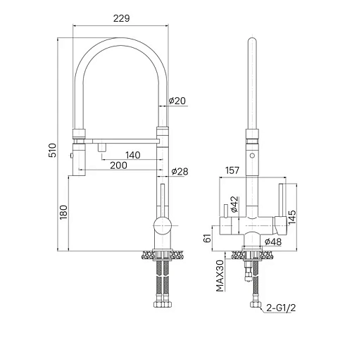 Смеситель для кухни Iddis Ace (ACEGMFFi05) с фильтром и гибким изливом, графит Смеситель для кухни Iddis Ace (ACEGMFFi05) с фильтром и гибким изливом, графит