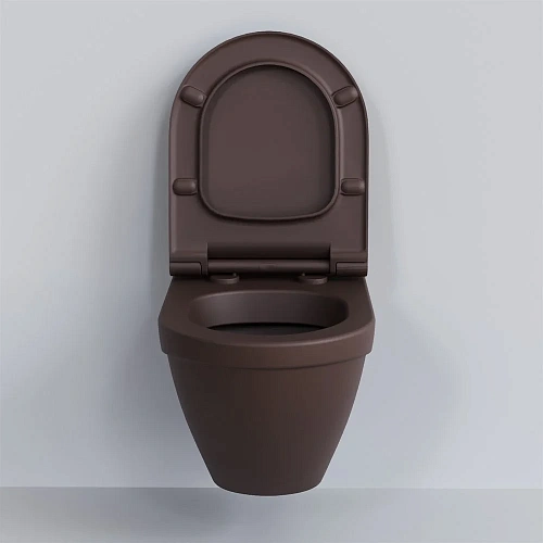 Унитаз подвесной Nord 133T20601 (535x385x360) коричневый матовый без сиденья Унитаз подвесной Nord 133T20601 (535x385x360) коричневый матовый без сиденья