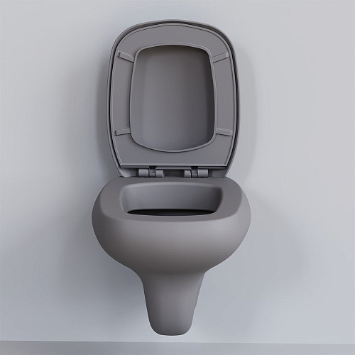 Унитаз подвесной Diamond 123T20301R (530x405x375) матовый серый безободковый без сиденья Унитаз подвесной Diamond 123T20301R (530x405x375) матовый серый безободковый без сиденья
