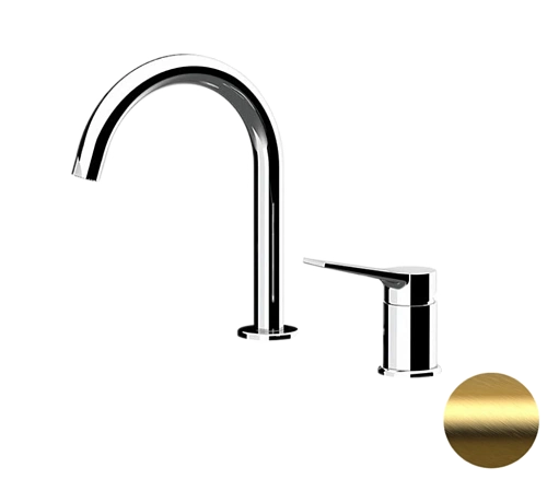 Смеситель для раковины Remer Slash SL57BG, золото брашированное Смеситель для раковины Remer Slash SL57BG, золото брашированное