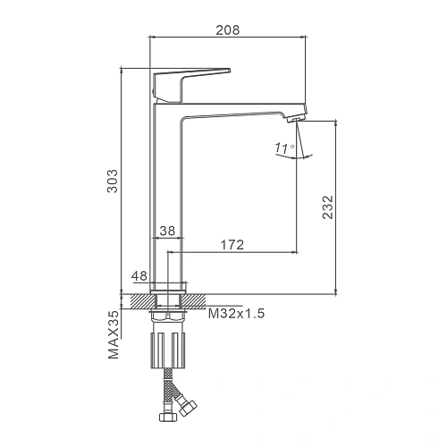 Смеситель для раковины Splenka S01.15, хром Смеситель для раковины Splenka S01.15, хром