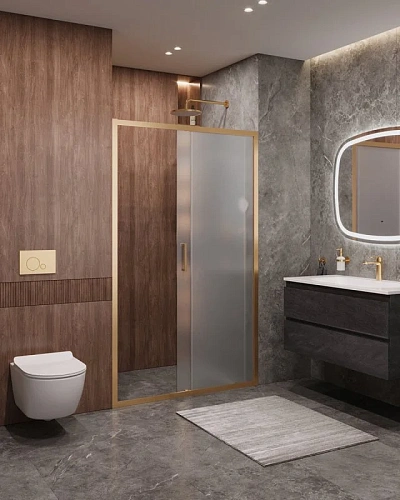 Душевая дверь CEZARES MOLVENO-BF-1-120-P-BORO цвет профиля брашированное золото стекло рифленое Душевая дверь CEZARES MOLVENO-BF-1-120-P-BORO цвет профиля брашированное золото стекло рифленое