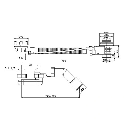Слив-перелив Raglo R600.30.09 полуавтомат, графит Слив-перелив Raglo R600.30.09 полуавтомат, графит