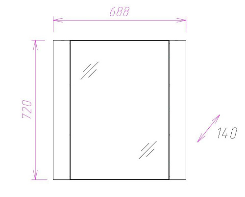 Зеркальный шкаф Onika СТОУН 70.00 ателье темное 207034 Зеркальный шкаф Onika СТОУН 70.00 ателье темное 207034