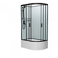 Душевая кабина Frank F412/2L М Black без крыши черный профиль матовое стекло 120x80 20075