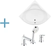 Акриловая ванна Aquanet Santiago 160x160 (каркас + смеситель Grohe BauEdge 2511700A) 00204034 + 00169186 + 00240613