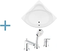 Акриловая ванна Aquanet Santiago 160x160 (каркас + смеситель Grohe BauEdge 2511700A) 00204034 + 00169186 + 00240613 Акриловая ванна Aquanet Santiago 160x160 (каркас + смеситель Grohe BauEdge 2511700A) 00204034 + 00169186 + 00240613