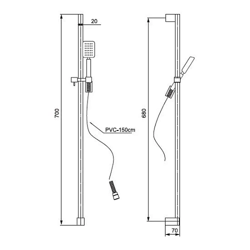 Душевой гарнитур Paini Genova GNCR121 Душевой гарнитур Paini Genova GNCR121