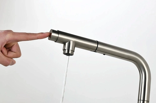 Смеситель для кухни AQUAme Cucina AQM9902BN с выдвижным изливом, никель шлифованный Смеситель для кухни AQUAme Cucina AQM9902BN с выдвижным изливом, никель шлифованный