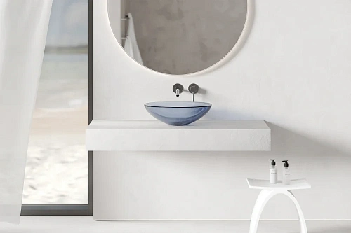 Раковина ABBER Kristall AT2802Saphir накладная, прозрачная, синяя Раковина ABBER Kristall AT2802Saphir накладная, прозрачная, синяя