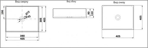 Раковина CeramaLux 1305MB накладная, черный матовый Раковина CeramaLux 1305MB накладная, черный матовый