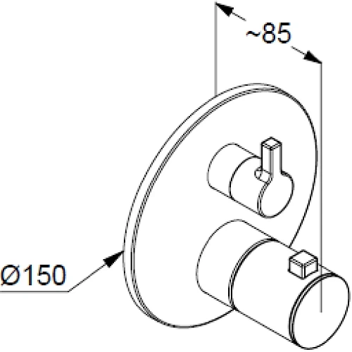 Смеситель для душа Kludi NOVA FONTE Puristic 208103915 термостатический, черный матовый Смеситель для душа Kludi NOVA FONTE Puristic 208103915 термостатический, черный матовый