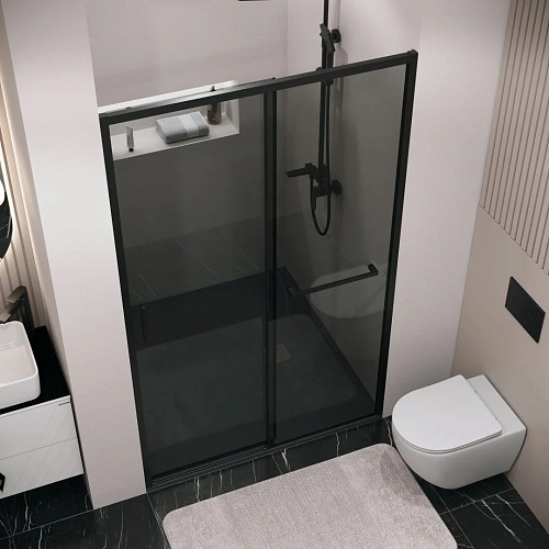 Душевая дверь GROSSMAN Style 100.K33.05.110.21.10 (110x195) черный матовый, стекло тонированное Душевая дверь GROSSMAN Style 100.K33.05.110.21.10 (110x195) черный матовый, стекло тонированное