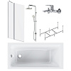 Картинка анонса товара «акриловая ванна am.pm gem w90aset-150d3w5 150x70 с каркасом, шторкой на ванну, смесителем и душевой »