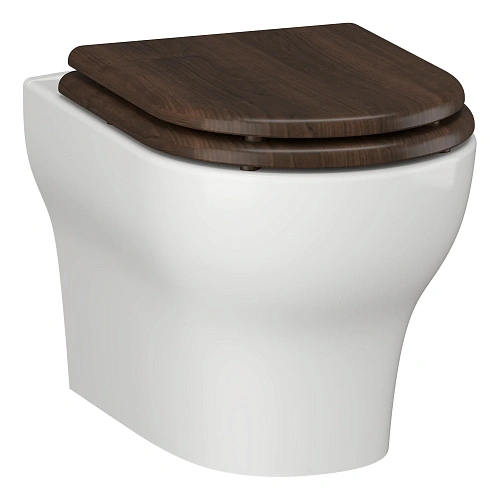 Унитаз подвесной Opadiris Лоренцо OS41712A белый, безободковый, сиденье антикварный орех Унитаз подвесной Opadiris Лоренцо OS41712A белый, безободковый, сиденье антикварный орех