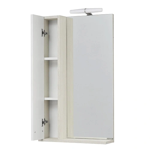 Зеркальный шкаф Aquaton Бекка PRO 50 белый, дуб сомерсет 1A214502BAC20 Зеркальный шкаф Aquaton Бекка PRO 50 белый, дуб сомерсет 1A214502BAC20