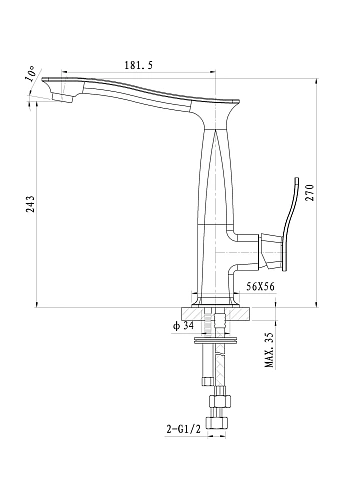 Смеситель для кухни Wonzon & Woghand Navia, хром (WW-182101-CR) Смеситель для кухни Wonzon & Woghand Navia, хром (WW-182101-CR)