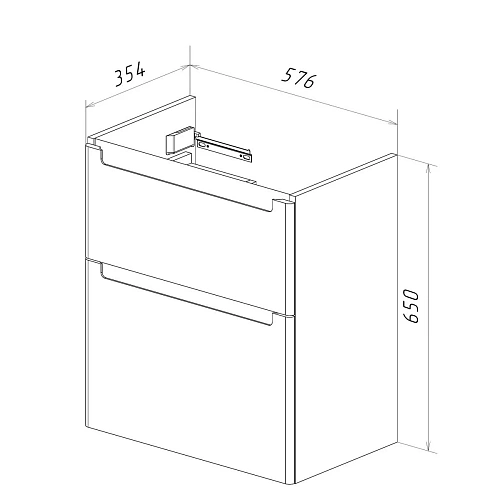 Тумба под раковину Lemark BUNO 60 см подвесная/напольная, серый/белый LM04B60T Тумба под раковину Lemark BUNO 60 см подвесная/напольная, серый/белый LM04B60T