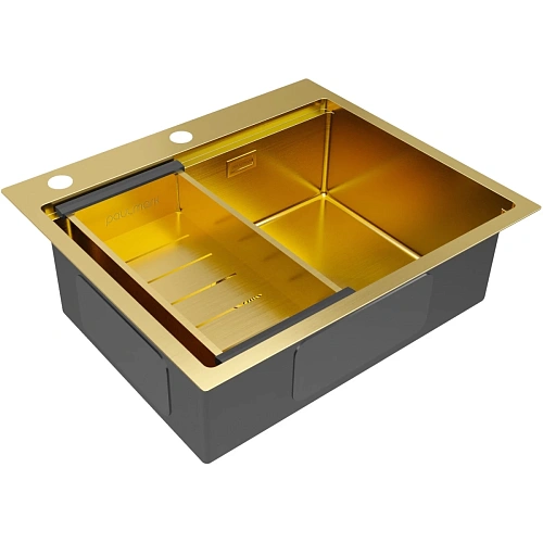 Кухонная мойка Paulmark KRONER-PRO 59 с коландером ADVANCE в цвет мойки, PM705951-BG+A405-BG Кухонная мойка Paulmark KRONER-PRO 59 с коландером ADVANCE в цвет мойки, PM705951-BG+A405-BG