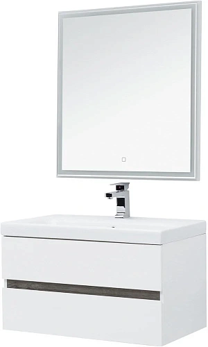 Комплект мебели Aquanet Беркли 80 белый/дуб рошелье (зеркало белое) 00258909 Комплект мебели Aquanet Беркли 80 белый/дуб рошелье (зеркало белое) 00258909