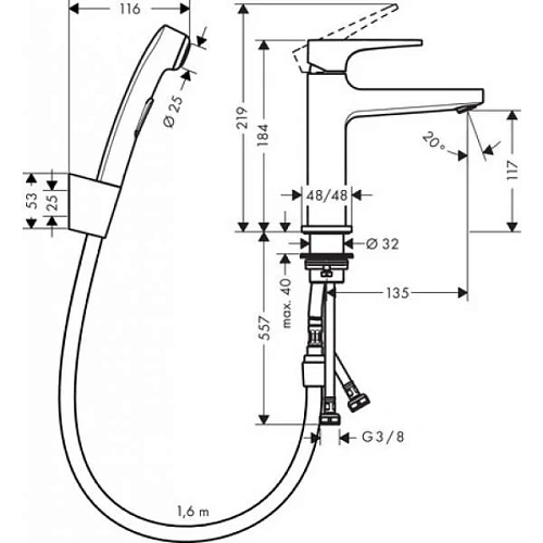 Смеситель для раковины Hansgrohe Metropol 110 74522000 Смеситель для раковины Hansgrohe Metropol 110 74522000