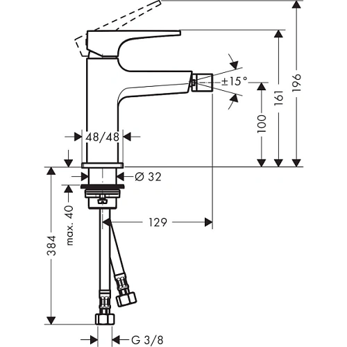 Смеситель для биде hansgrohe Metropol 74520000 Смеситель для биде hansgrohe Metropol 74520000