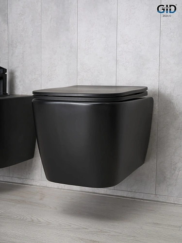 Унитаз подвесной Gid Tr2140Bm 62255Y черный матовый 51x35x37.5 с крышкой микролифт Унитаз подвесной Gid Tr2140Bm 62255Y черный матовый 51x35x37.5 с крышкой микролифт