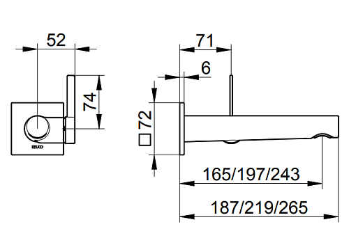 Смеситель для раковины Keuco IXMO 59516010102 187 мм Смеситель для раковины Keuco IXMO 59516010102 187 мм