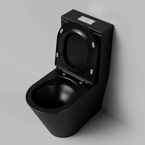 Унитаз напольный GROSSMAN GR-4458BMSQ 64x36x83,5 черный матовый, безободковый, торнадо с тонкой крышкой Унитаз напольный GROSSMAN GR-4458BMSQ 64x36x83,5 черный матовый, безободковый, торнадо с тонкой крышкой