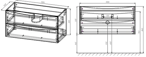 Тумба под раковину Vincea Mia 1000 подвесная, 2 выкатных ящика soft close, V.Oak VMC-2MC100VO Тумба под раковину Vincea Mia 1000 подвесная, 2 выкатных ящика soft close, V.Oak VMC-2MC100VO