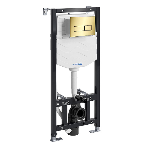 Инсталляция для унитаза WasserKRAFT Aller 10TLT.010.ME.PG03 с клавишей смыва золото Инсталляция для унитаза WasserKRAFT Aller 10TLT.010.ME.PG03 с клавишей смыва золото
