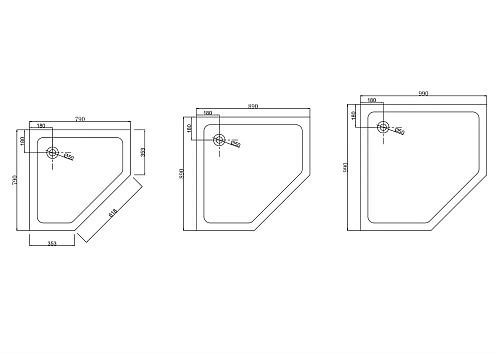 Душевой уголок Taliente 100x100x195см, пятиугольный, распашной, прозр.стекло 6мм, хром.профиль TA-10103-1CP Душевой уголок Taliente 100x100x195см, пятиугольный, распашной, прозр.стекло 6мм, хром.профиль TA-10103-1CP