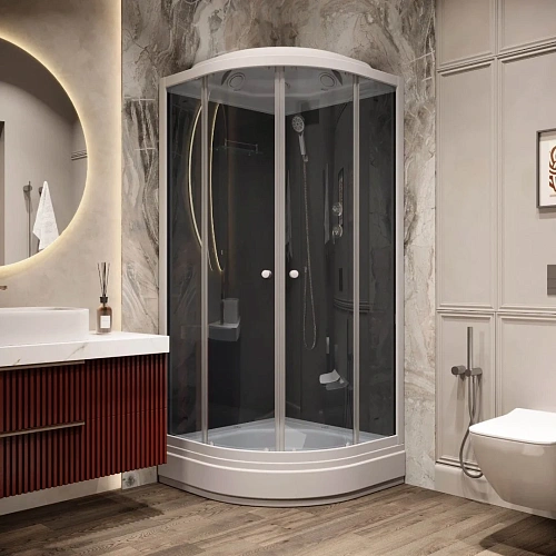 Душевая кабина Parly CM101 1000x1000 профиль белый, стекло тонированное Душевая кабина Parly CM101 1000x1000 профиль белый, стекло тонированное