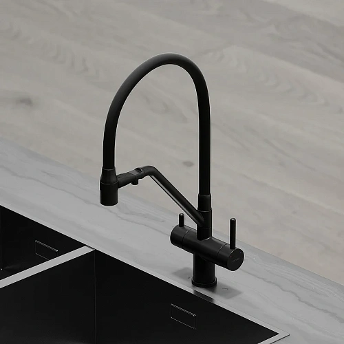 Смеситель для кухни Sancos Dora SC4003MB под фильтр, черный матовый Смеситель для кухни Sancos Dora SC4003MB под фильтр, черный матовый