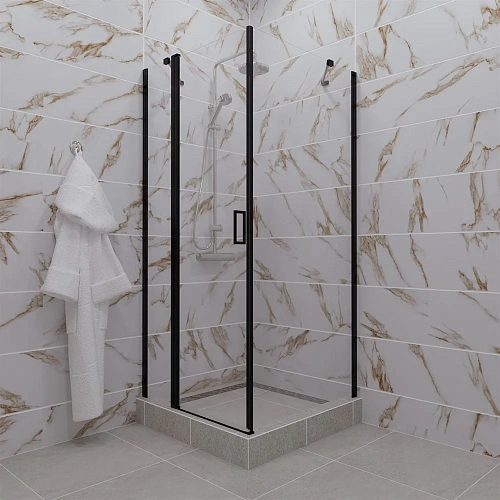 Душевой уголок DIWO Сочи 90х90 профиль черный матовый 570972 Душевой уголок DIWO Сочи 90х90 профиль черный матовый 570972