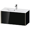 Картинка анонса товара «тумба под раковину duravit xviu xv40790b140 подвесная компакт 81 см черный глянцевый»