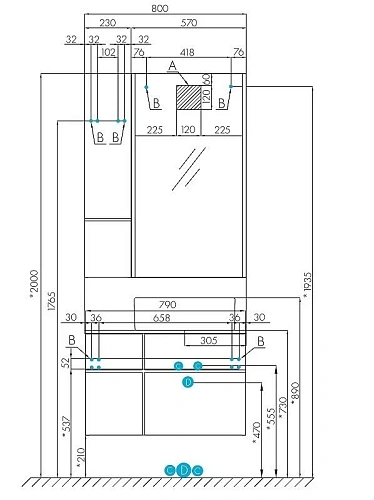 Тумба под раковину Aquaton Мишель 80 со столешницей, дуб рустикальный, фьорд 1A244501MIX30 Тумба под раковину Aquaton Мишель 80 со столешницей, дуб рустикальный, фьорд 1A244501MIX30