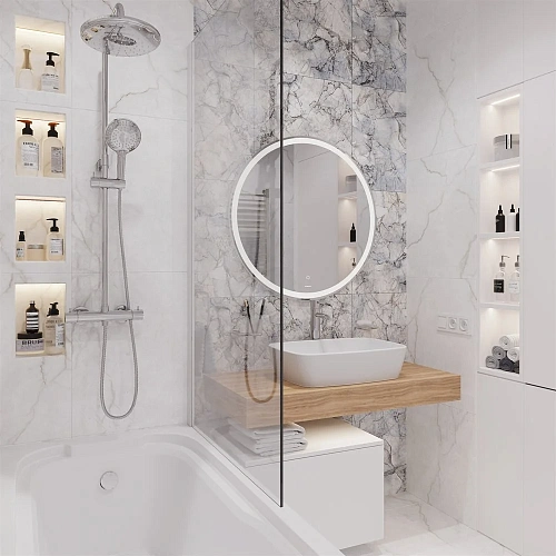 Комплект мебели STWORKI Ольборг 100 столешница дуб французский, без отверстий, с тумбой 50, с ракови 536094 Комплект мебели STWORKI Ольборг 100 столешница дуб французский, без отверстий, с тумбой 50, с ракови 536094