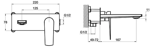 Смеситель для раковины BelBagno CARIN CRM-BLM-CRM встраиваемый хром Смеситель для раковины BelBagno CARIN CRM-BLM-CRM встраиваемый хром