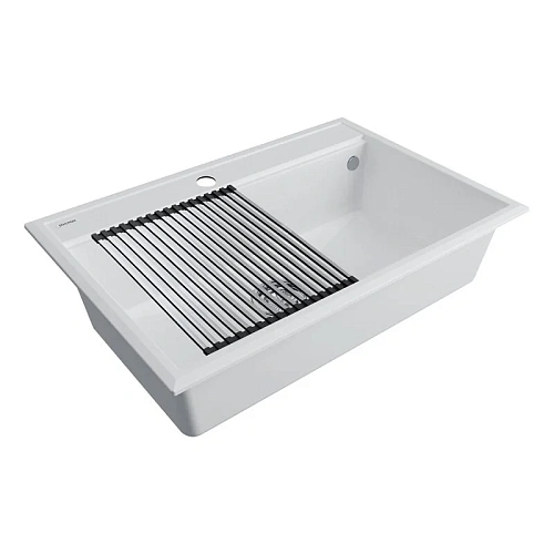 Кухонная мойка Paulmark STEPIA 80 с ролл-матом STEP брашированная PM117551-WH+R375-BS Кухонная мойка Paulmark STEPIA 80 с ролл-матом STEP брашированная PM117551-WH+R375-BS