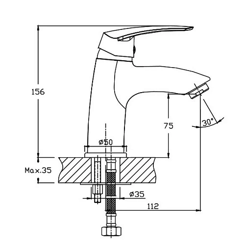 Смеситель для раковины Orange Alfi M18-021g золото Смеситель для раковины Orange Alfi M18-021g золото