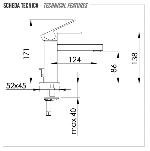 Смеситель для раковины Remer Q-Design QD10 Смеситель для раковины Remer Q-Design QD10