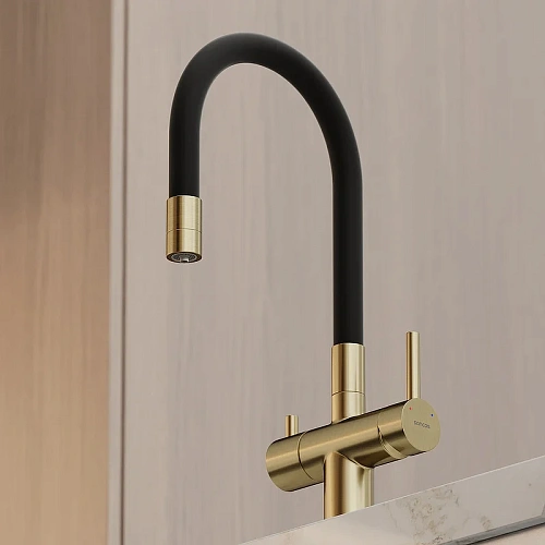 Смеситель для кухни Sancos Lucia SC4004BG под фильтр, брашированное золото Смеситель для кухни Sancos Lucia SC4004BG под фильтр, брашированное золото
