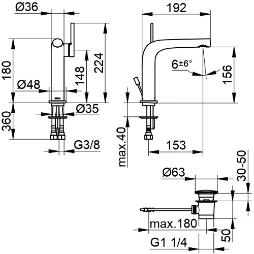 Смеситель для раковины Keuco Edition 400 51502130000 Смеситель для раковины Keuco Edition 400 51502130000