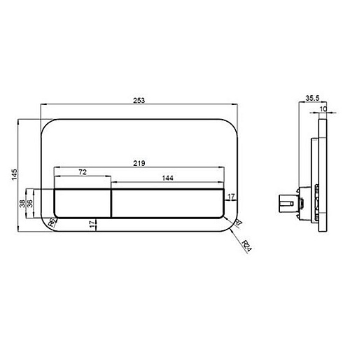 Клавиша смыва Villeroy & Boch Viconnect 922490AN black matt Клавиша смыва Villeroy & Boch Viconnect 922490AN black matt