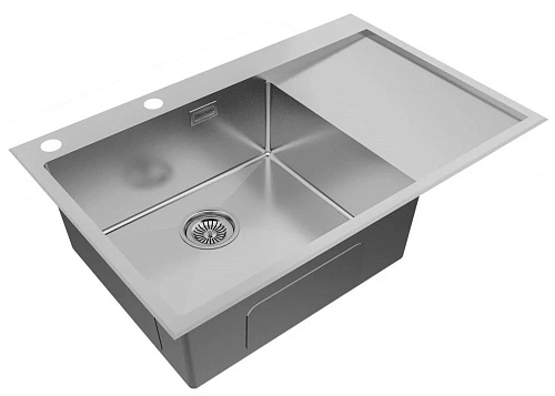 Кухонная мойка Paulmark KRONER-EDGE 78F, PM777851-BSL, брашированная левая, 780х510мм Кухонная мойка Paulmark KRONER-EDGE 78F, PM777851-BSL, брашированная левая, 780х510мм